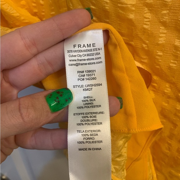 Frame 100% Silk Crinkle Draped Halter Neck Kumquat Orange Sleeveless Top - Picture 5 of 5